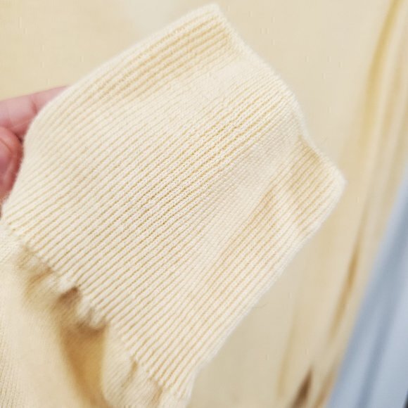 Men's Marc Lewis 100% Merino Wool V-Neck Sweater L Yellow - Picture 15 of 16